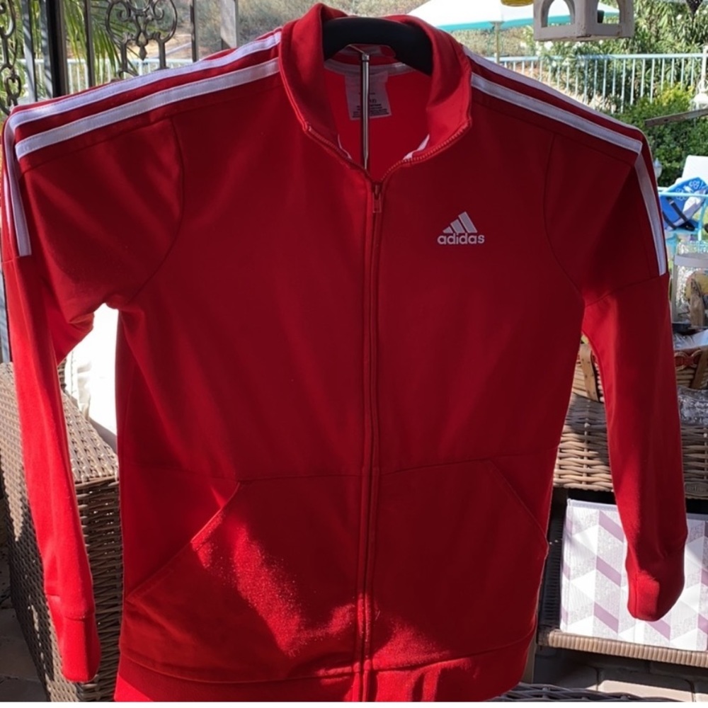 Kids Red Adidas Track Jacket, Sz M (10/12)